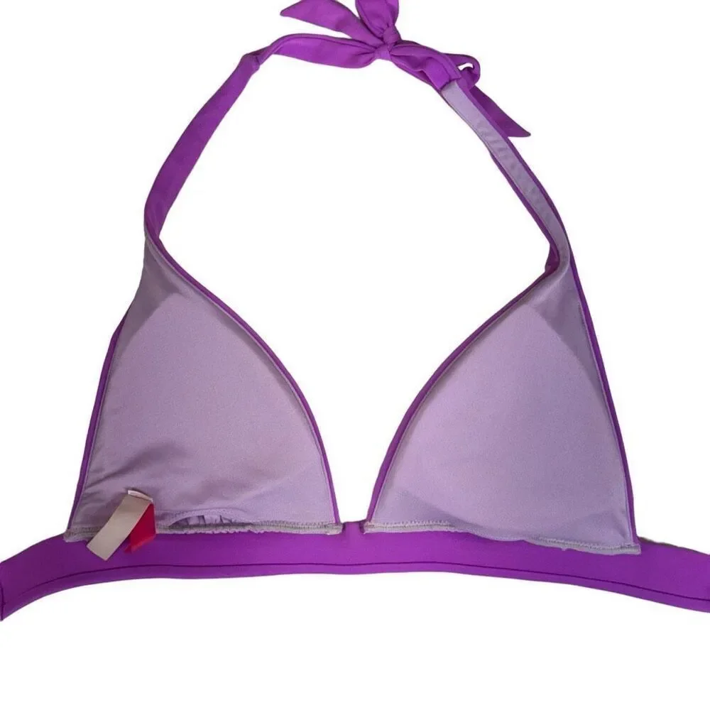 Victoria’s Secret 2 Bikini Tops Solid Purple & Black Size Small